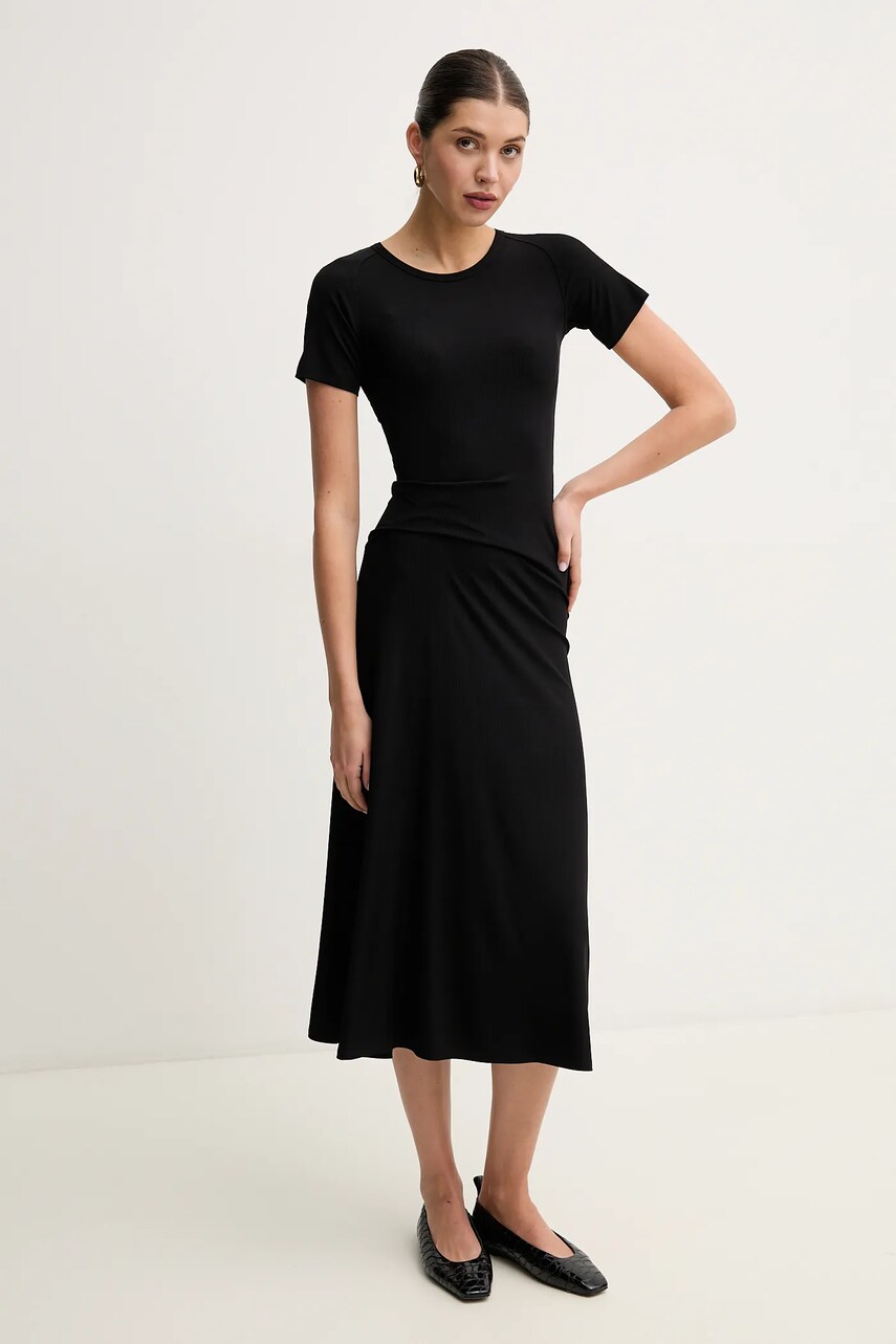 Marella rochie NOROIS culoarea negru, maxi, evazati, 2513621025200