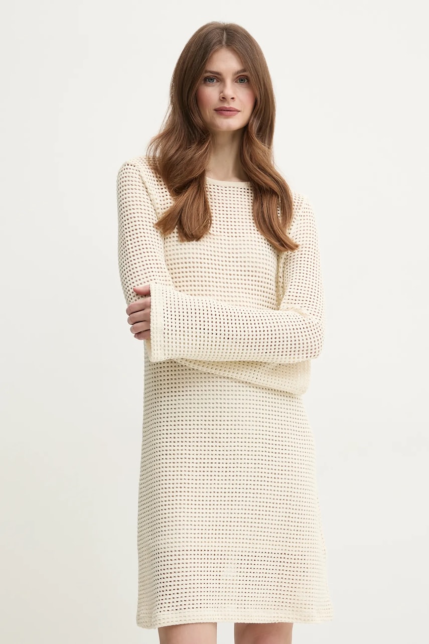 Marella rochie FEMME culoarea bej, mini, evazati, 2513621104200 Marella rochie FEMME culoarea bej, mini, evazati, 2513621104200