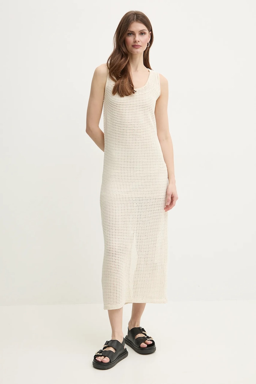 Marella rochie RADAR culoarea bej, midi, evazati, 2513621114200 Marella rochie RADAR culoarea bej, midi, evazati, 2513621114200