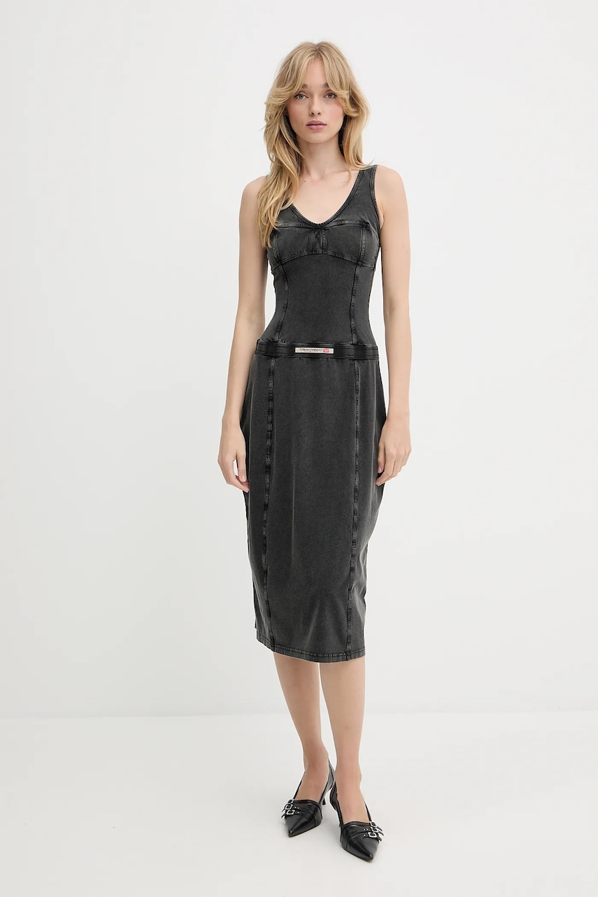 Diesel rochie D-INNY DRESS culoarea gri, mini, drept, A16591.0NJBJ