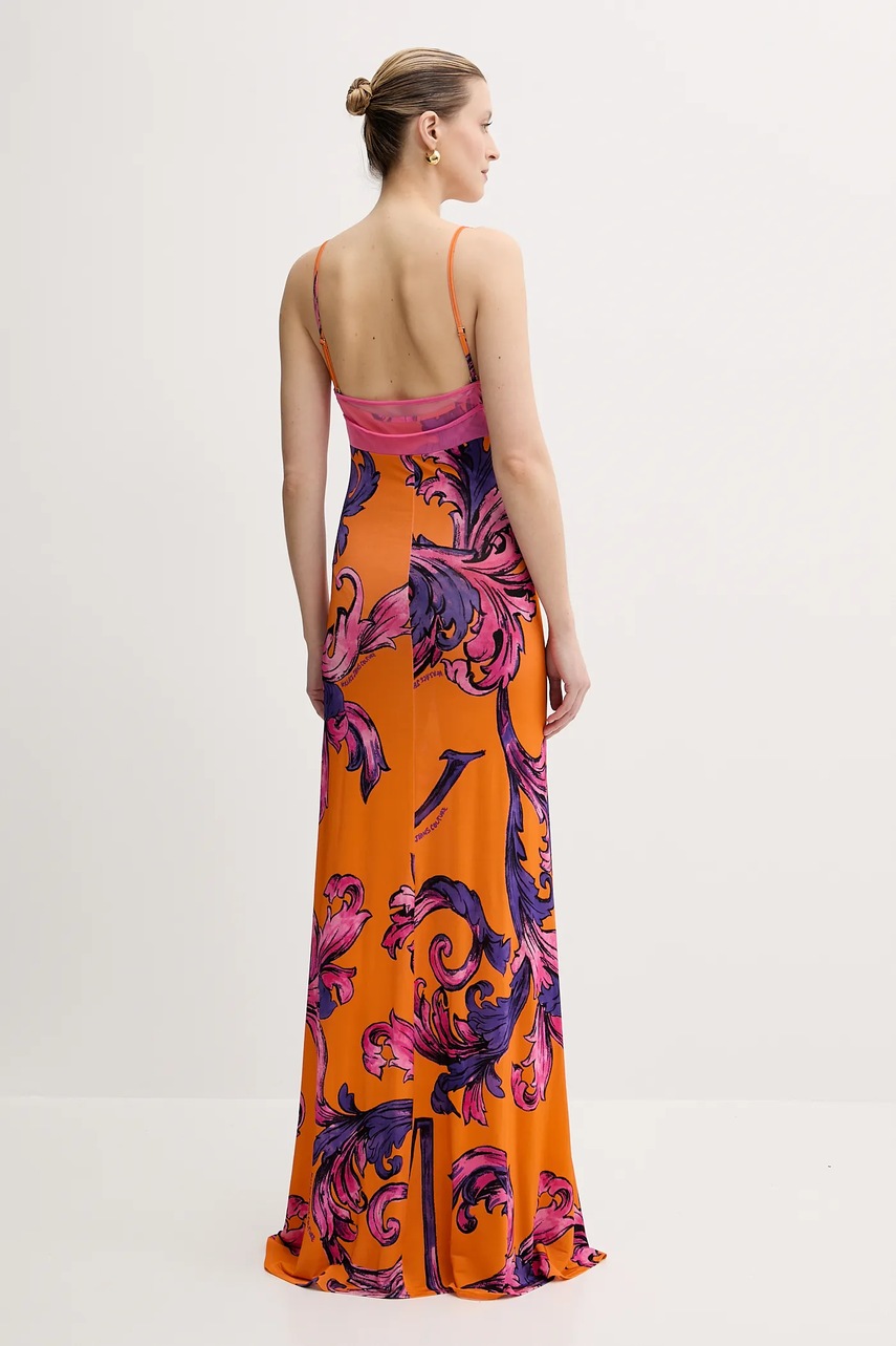 Сукня Versace Jeans Couture колір помаранчевий maxi пряма 78HAO900 JS471