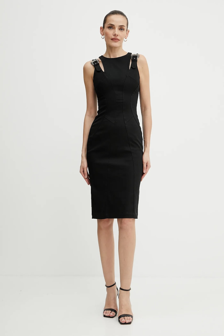 Джинсовое платье Versace Jeans Couture цвет чёрный mini облегающее 78HAO913 N0507 Джинсовое платье Versace Jeans Couture цвет чёрный mini облегающее 78HAO913 N0507