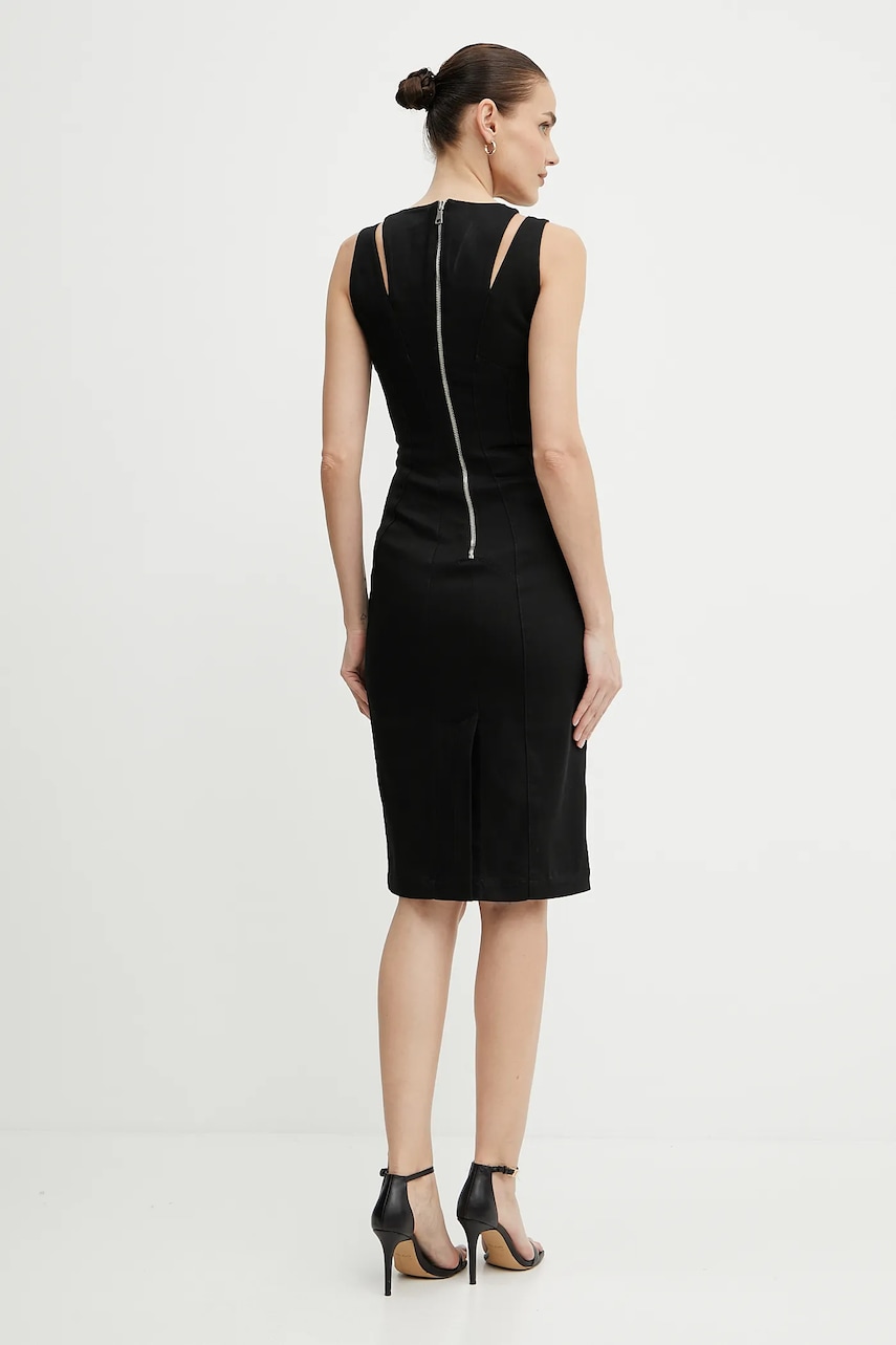 Джинсова сукня Versace Jeans Couture колір чорний mini облягаюча 78HAO913 N0507