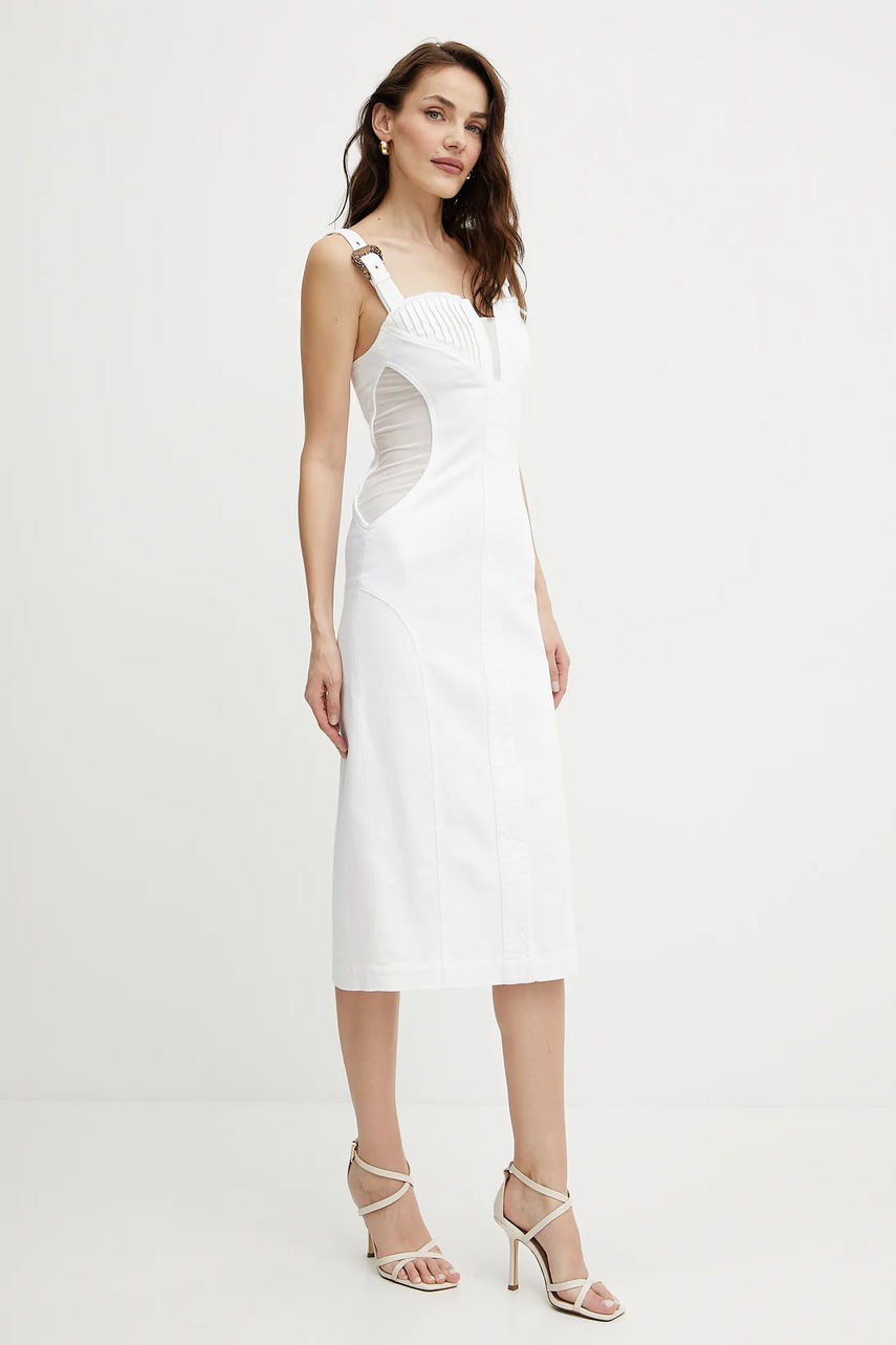 Платье Versace Jeans Couture цвет белый midi облегающее 78HAO951 EW015TC2