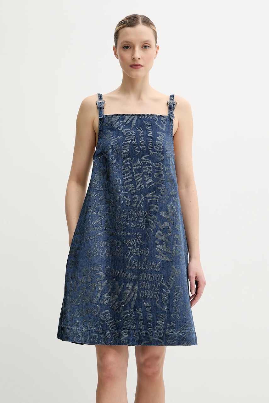Джинсова сукня Versace Jeans Couture колір синій mini oversize 78HAO95G DS025LF1
