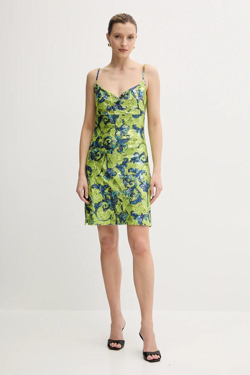 Сукня Versace Jeans Couture колір зелений mini пряма 78HAO9B6 JS443