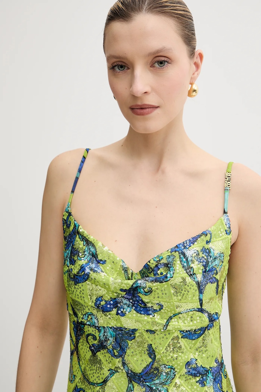 Сукня Versace Jeans Couture колір зелений mini пряма 78HAO9B6 JS443