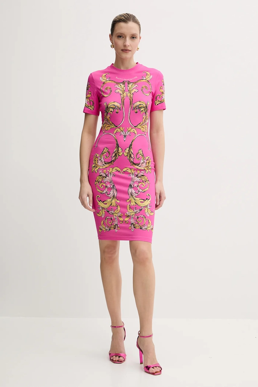 Сукня Versace Jeans Couture колір рожевий mini облягаюче 78HAO9P9 JS466