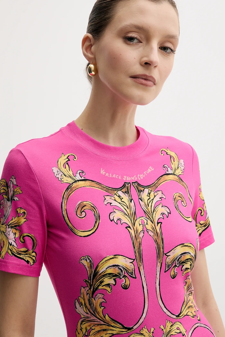 Сукня Versace Jeans Couture колір рожевий mini облягаюче 78HAO9P9 JS466