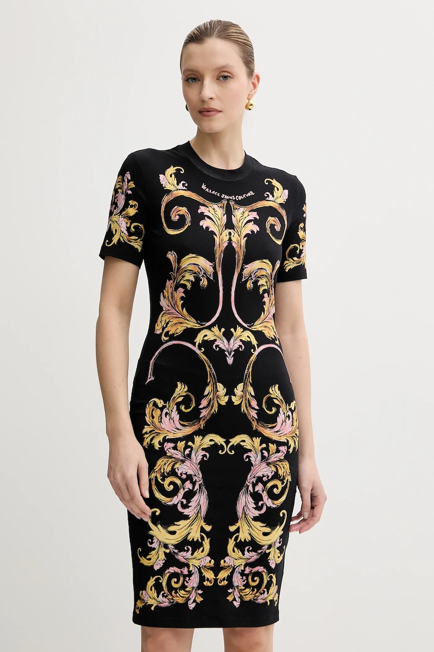 Versace Jeans Couture rochie culoarea negru, mini, mulata, 78HAO9P9 JS466