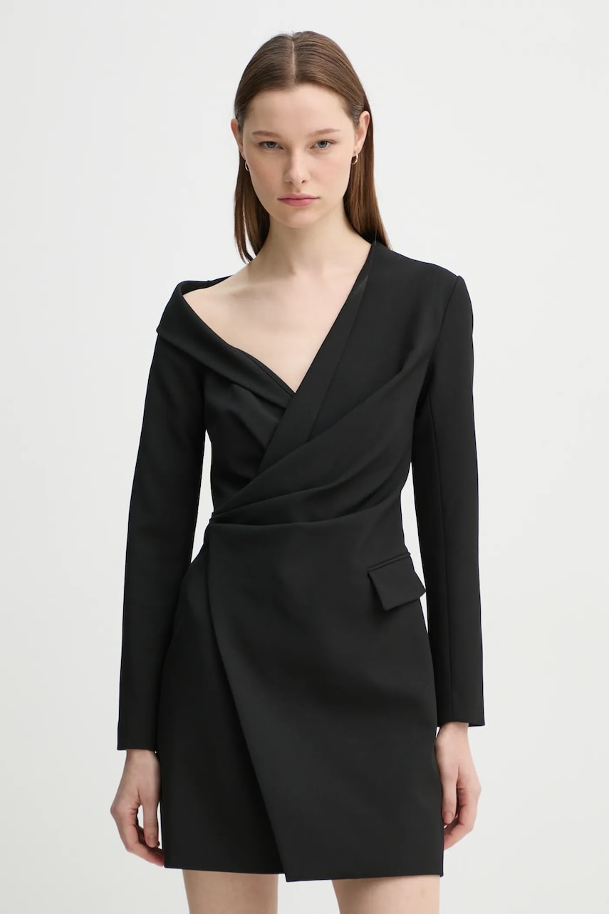 A.L.C. rochie culoarea negru, mini, evazată, 6DRES02536