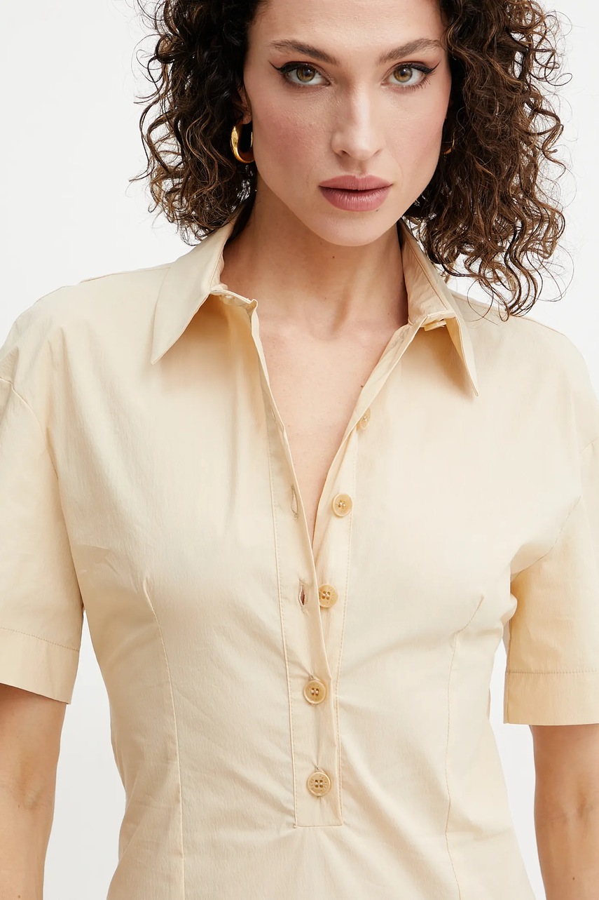 Φόρεμα Patrizia Pepe χρώμα: μπεζ, 2A2899 A570 φωτογραφία