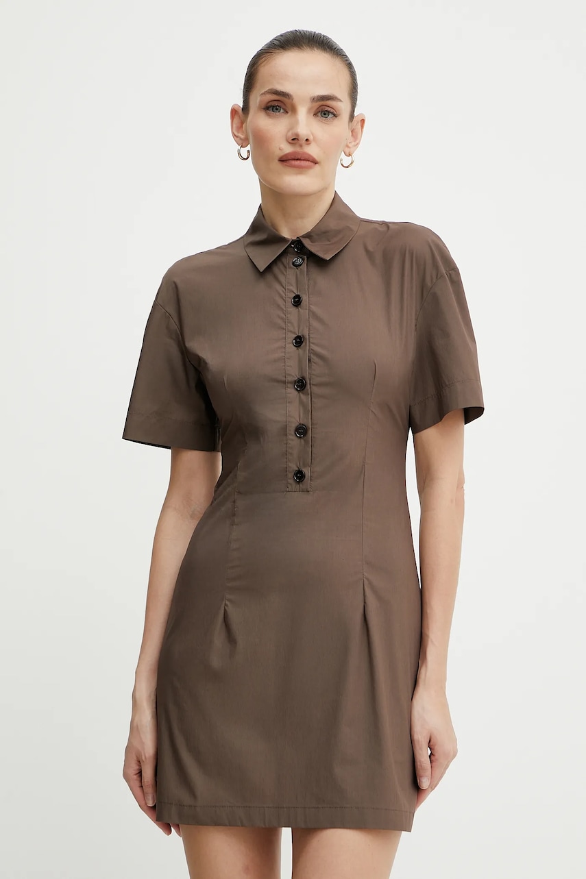 Сукня Patrizia Pepe колір коричневий mini розкльошена 2A2899 A570