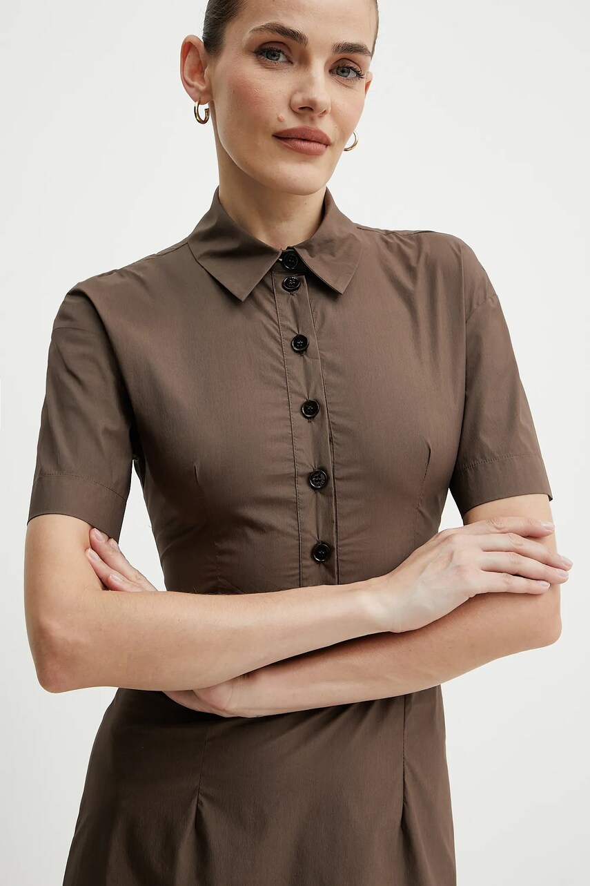 Сукня Patrizia Pepe колір коричневий mini розкльошена 2A2899 A570