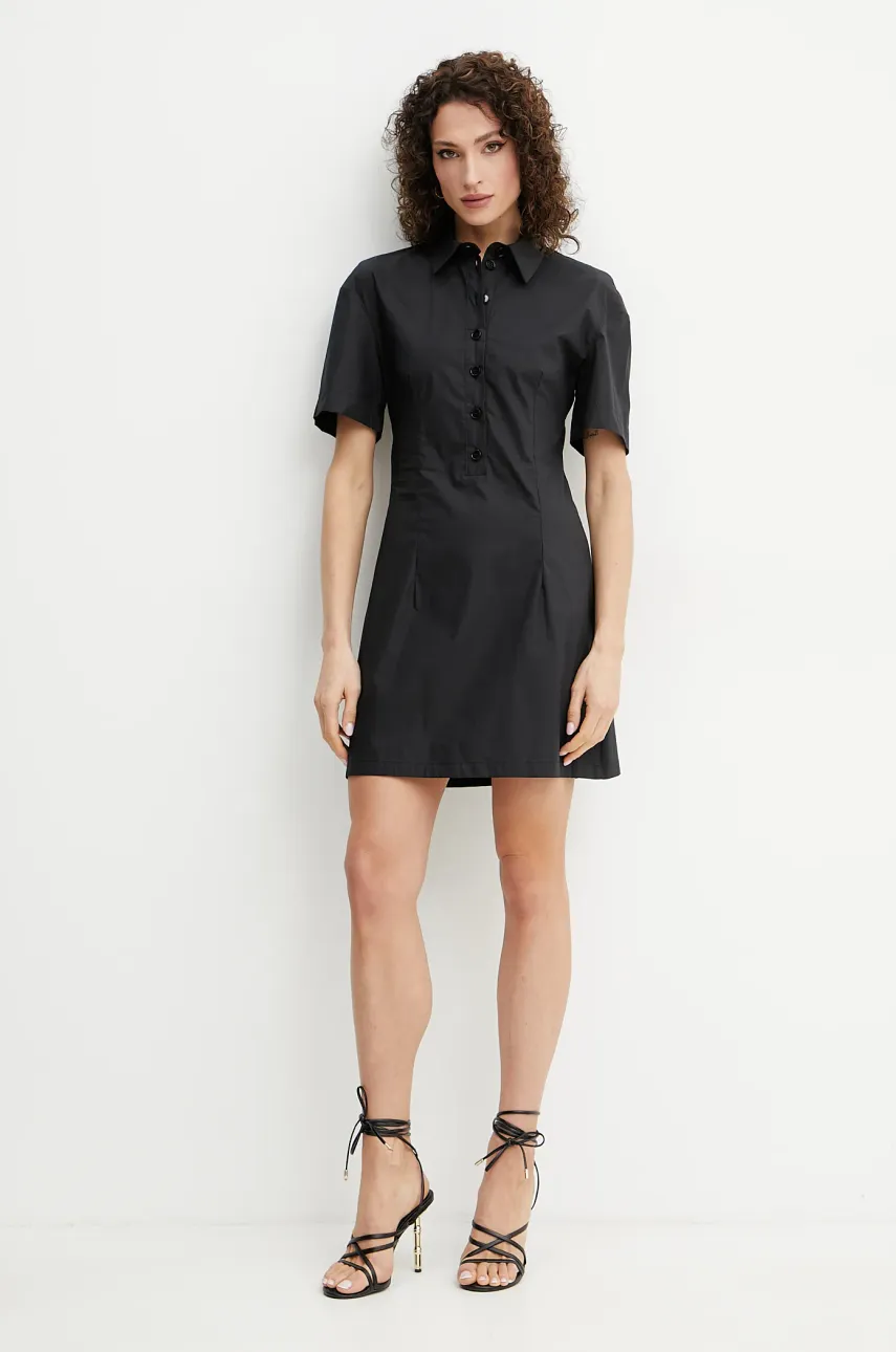 Платье Patrizia Pepe цвет чёрный mini расклешённое 2A2899 A570 Платье Patrizia Pepe цвет чёрный mini расклешённое 2A2899 A570