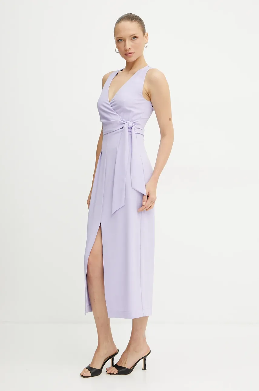Платье Patrizia Pepe цвет фиолетовый midi прямое 2A2887 A411 Платье Patrizia Pepe цвет фиолетовый midi прямое 2A2887 A411