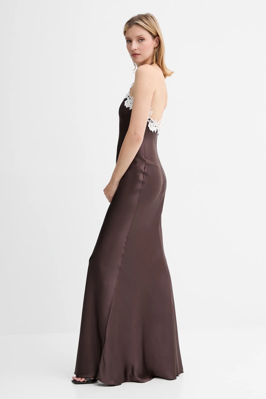 Платье Patrizia Pepe цвет коричневый maxi расклешённое 2A2901 A586 Платье Patrizia Pepe цвет коричневый maxi расклешённое 2A2901 A586