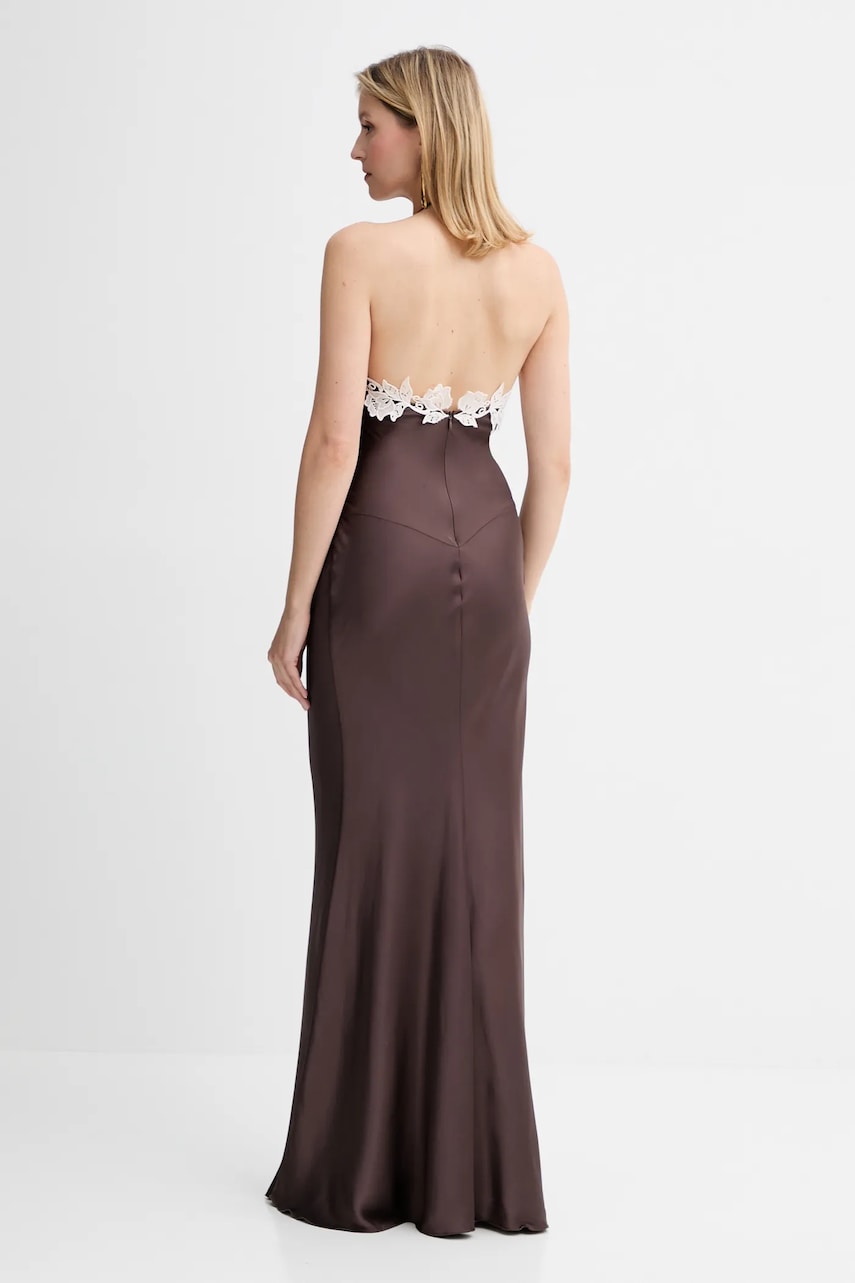 Сукня Patrizia Pepe колір коричневий maxi розкльошена 2A2901 A586