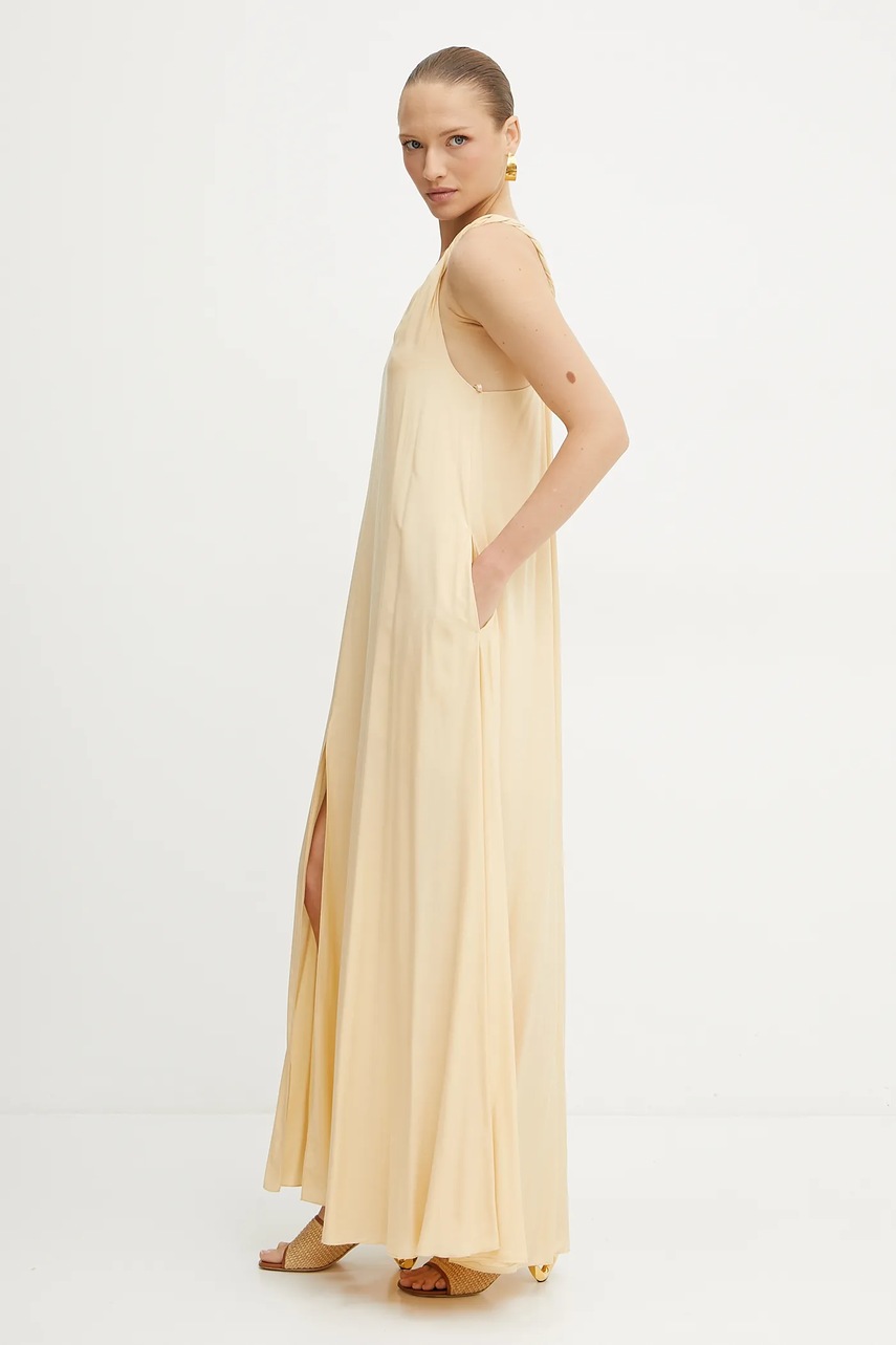 Платье Patrizia Pepe цвет бежевый maxi расклешённое 2A2913 A057 Платье Patrizia Pepe цвет бежевый maxi расклешённое 2A2913 A057
