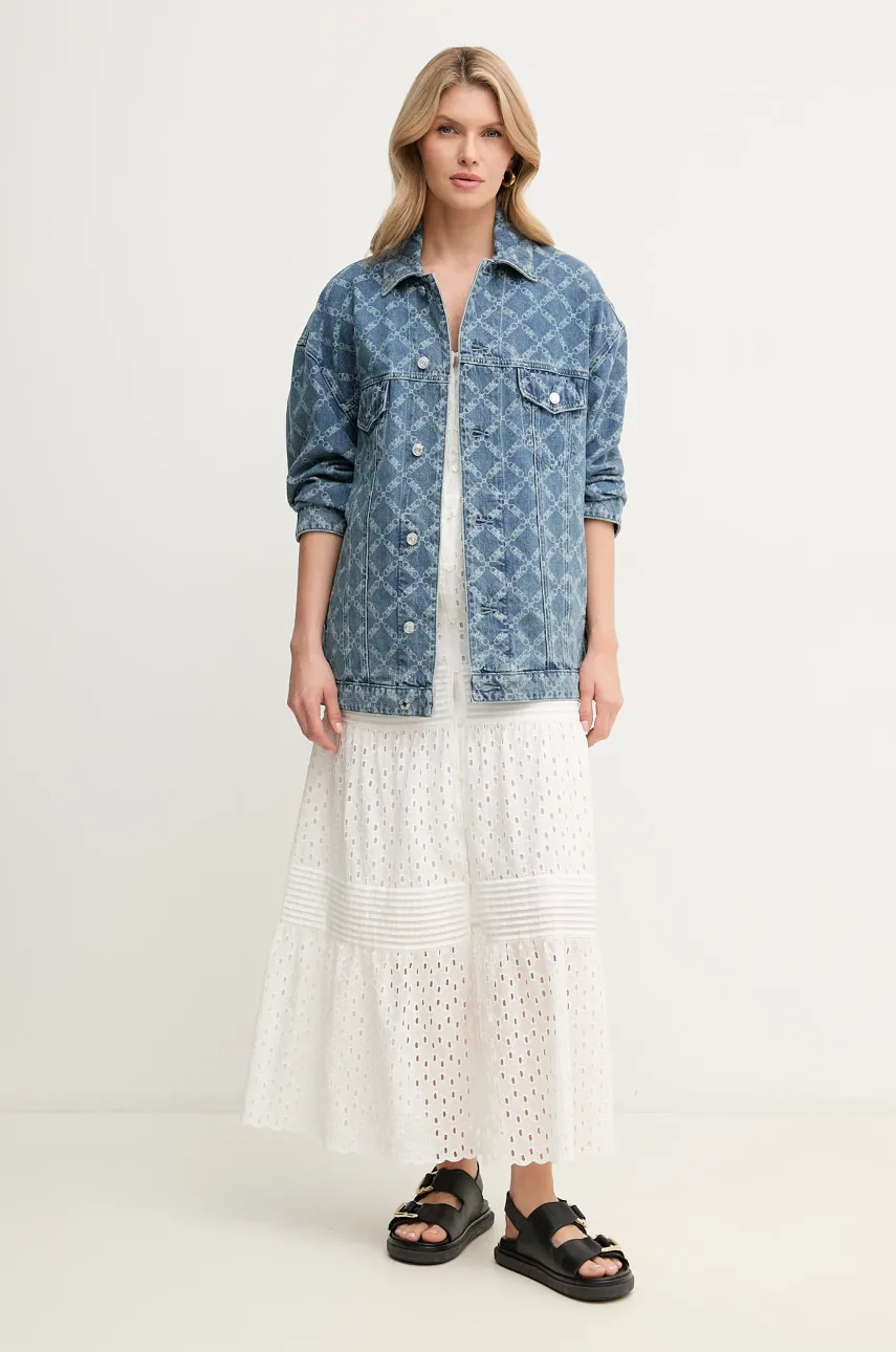 Хлопковое платье Patrizia Pepe цвет белый maxi расклешённое 2A2937 A598 Хлопковое платье Patrizia Pepe цвет белый maxi расклешённое 2A2937 A598