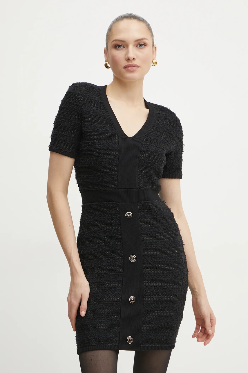 Levně Šaty Marciano Guess AMELIA černá barva, mini, 5RGK04 5852Z