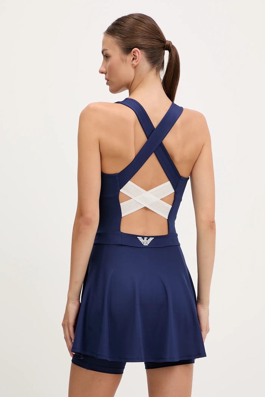Спортивна сукня EA7 Emporio Armani колір синій mini розкльошена AF13282.7W000202