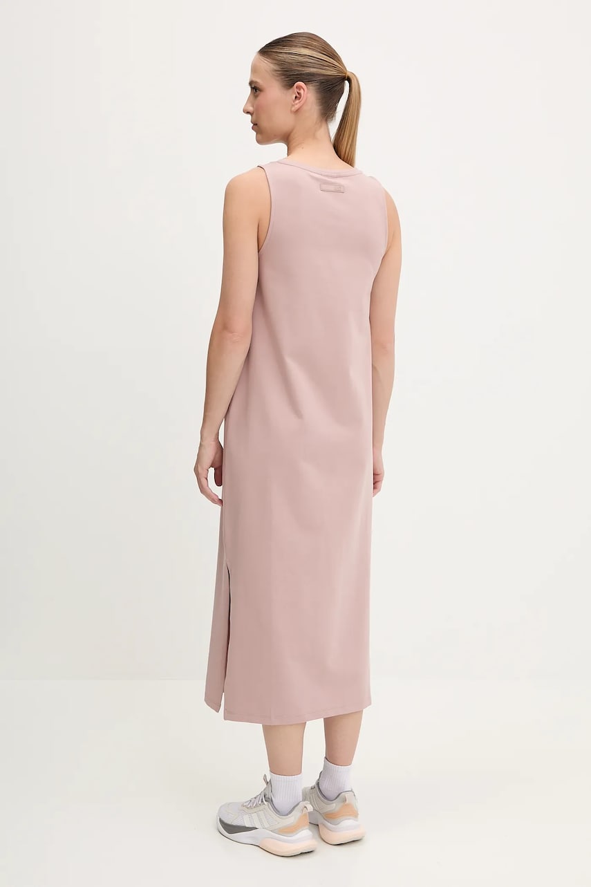 Сукня EA7 Emporio Armani колір коричневий midi пряма AF12484.7W000180