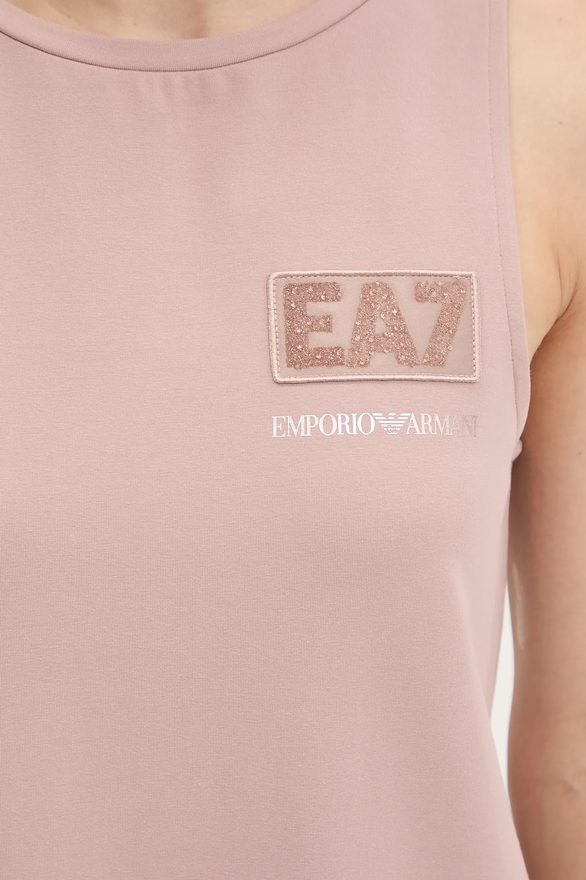 Сукня EA7 Emporio Armani колір коричневий midi пряма AF12484.7W000180