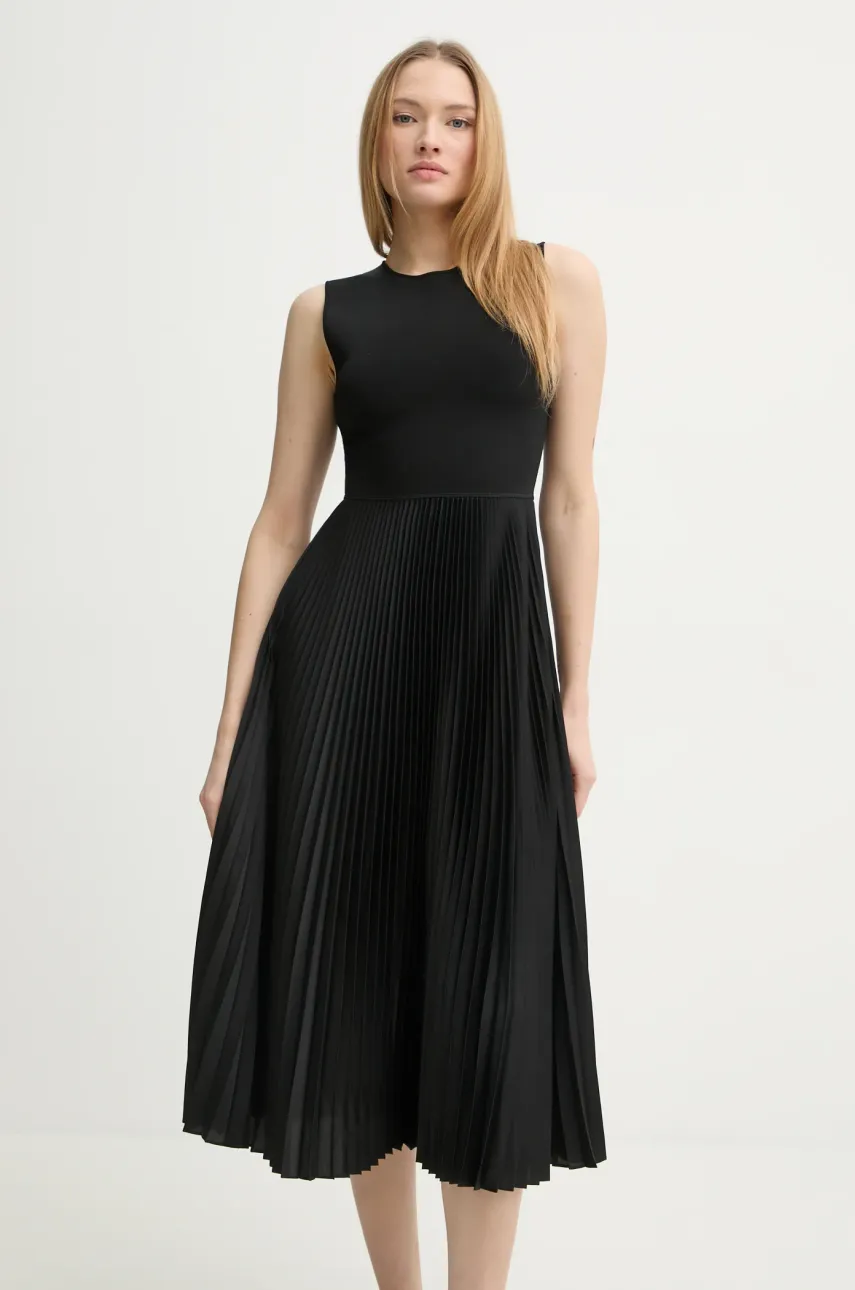 Theory rochie culoarea negru, midi, evazată, O1005602