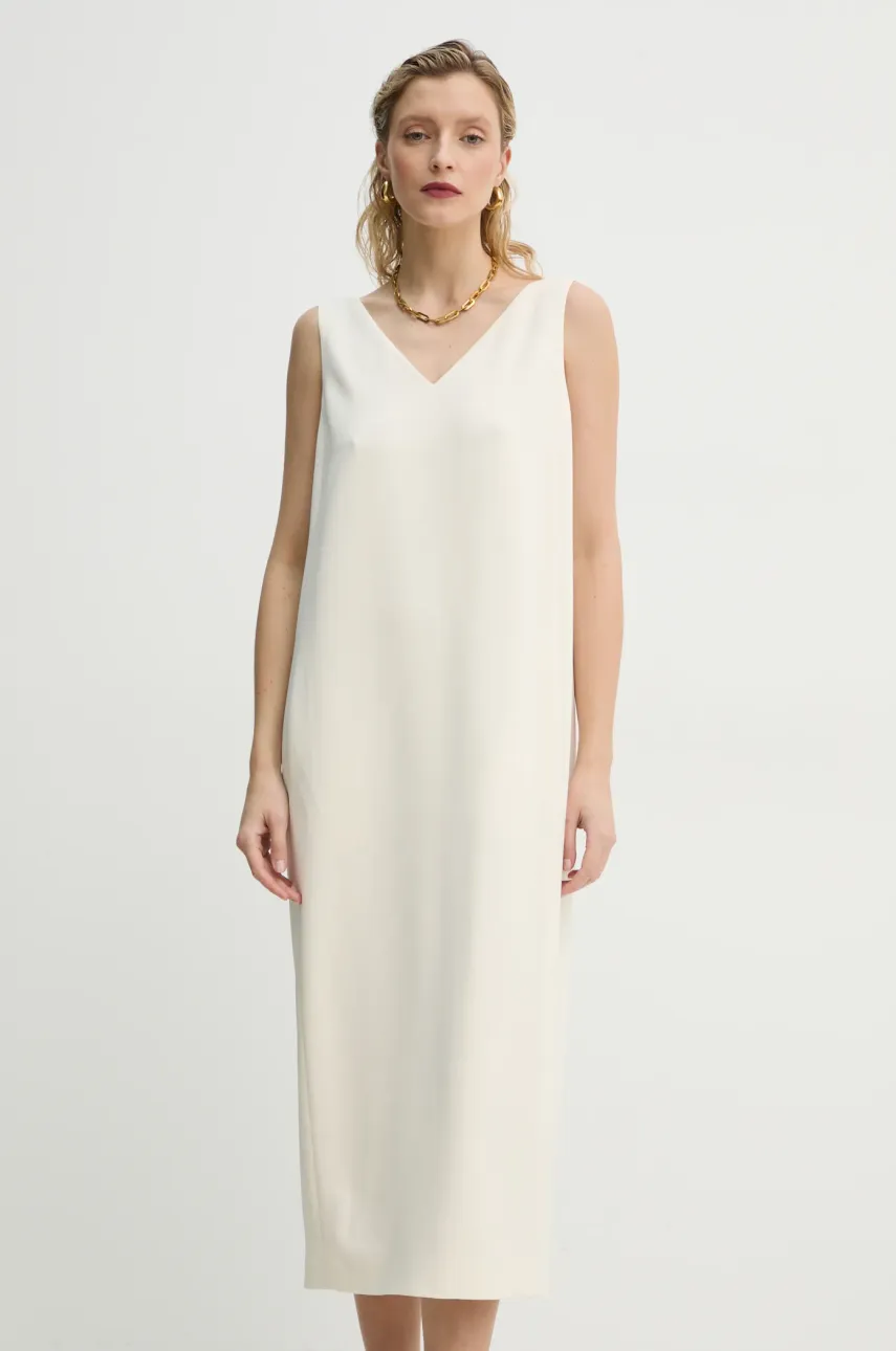 Theory rochie culoarea bej, midi, dreaptă, O1109601