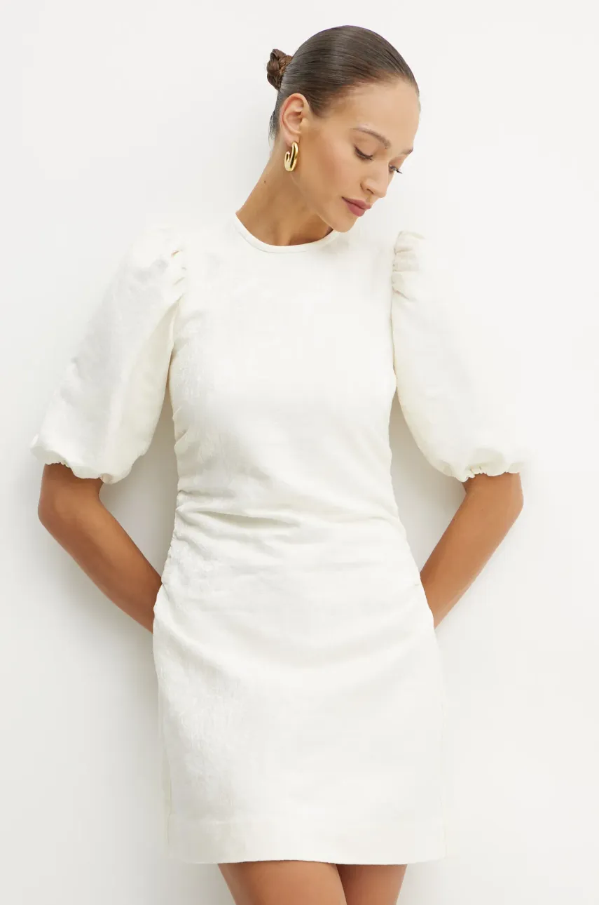 Ivy Oak rochie din amestec de lână culoarea bej, mini, dreaptă, IO117654