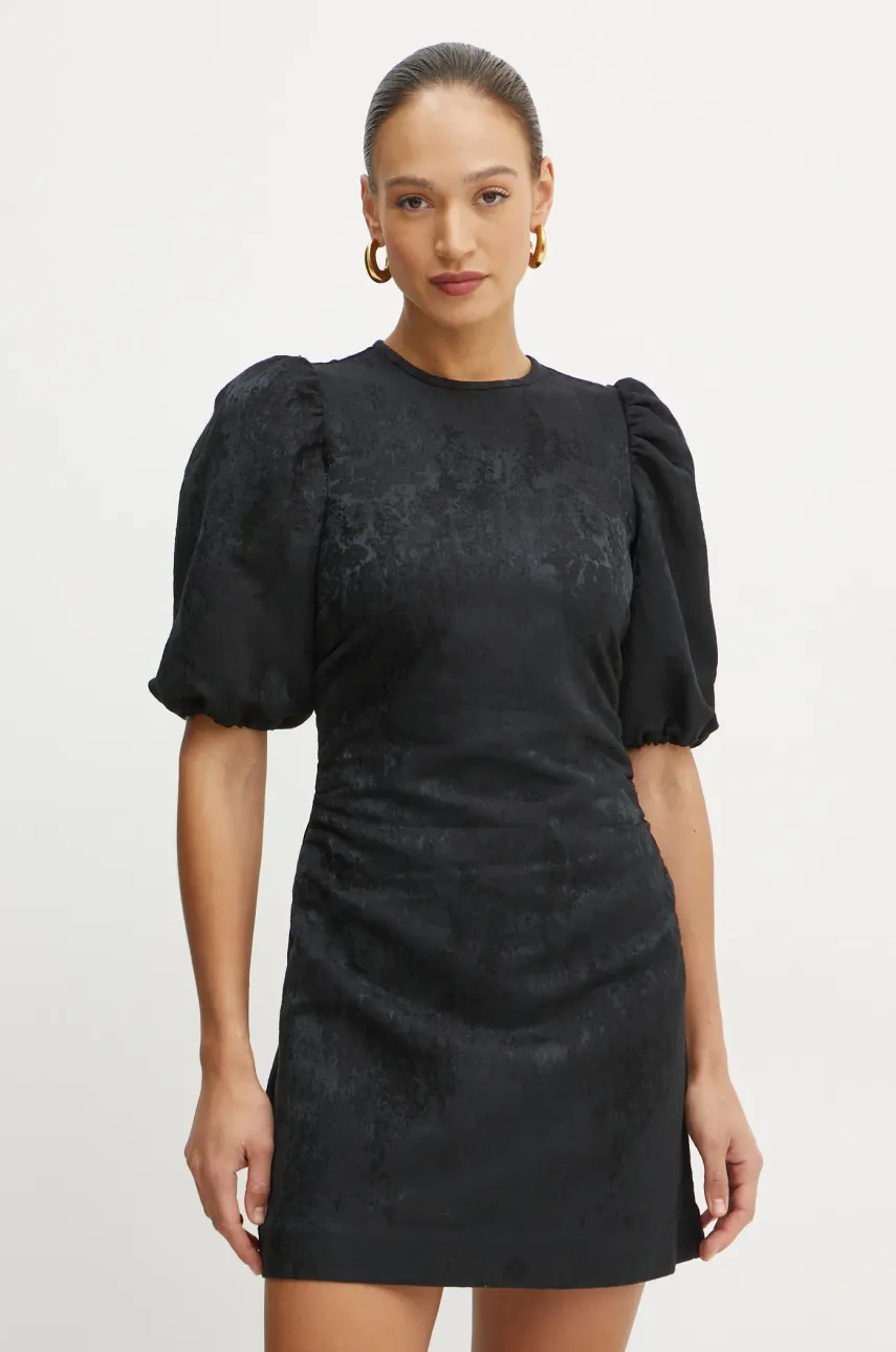 Ivy Oak rochie din amestec de lână culoarea negru, mini, dreaptă, IO117654