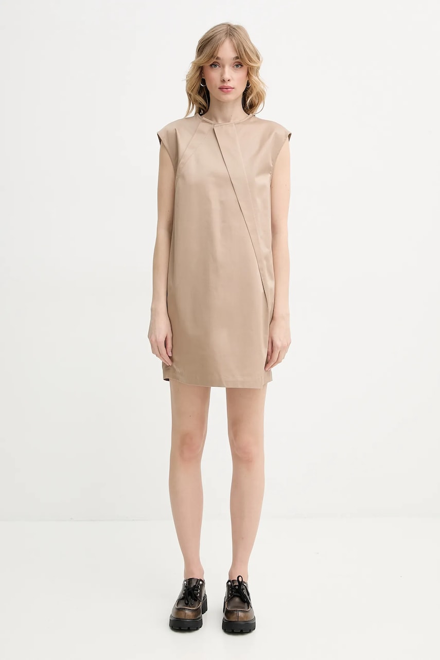 Хлопковое платье MM6 Maison Margiela цвет зелёный mini прямое S52DA0056.M35368 Хлопковое платье MM6 Maison Margiela цвет зелёный mini прямое S52DA0056.M35368