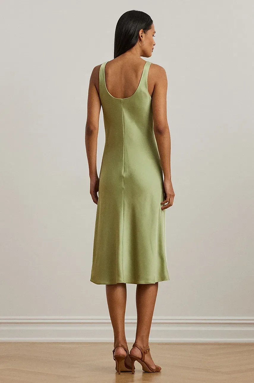 Сукня Lauren Ralph Lauren колір зелений midi розкльошена 200970168