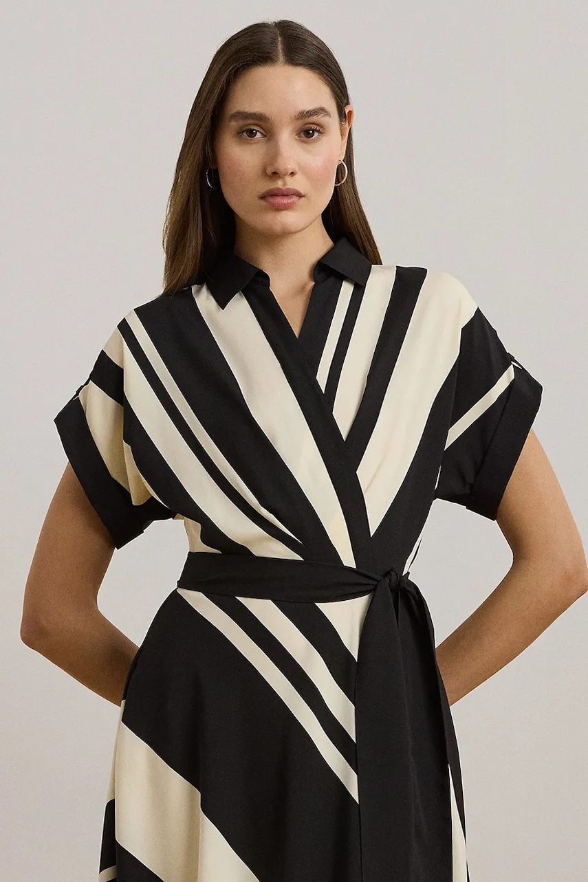 Сукня Lauren Ralph Lauren колір чорний midi розкльошена 250963463