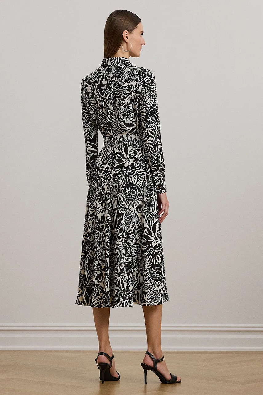 Платье Lauren Ralph Lauren цвет чёрный midi расклешённое 250963466 Платье Lauren Ralph Lauren цвет чёрный midi расклешённое 250963466