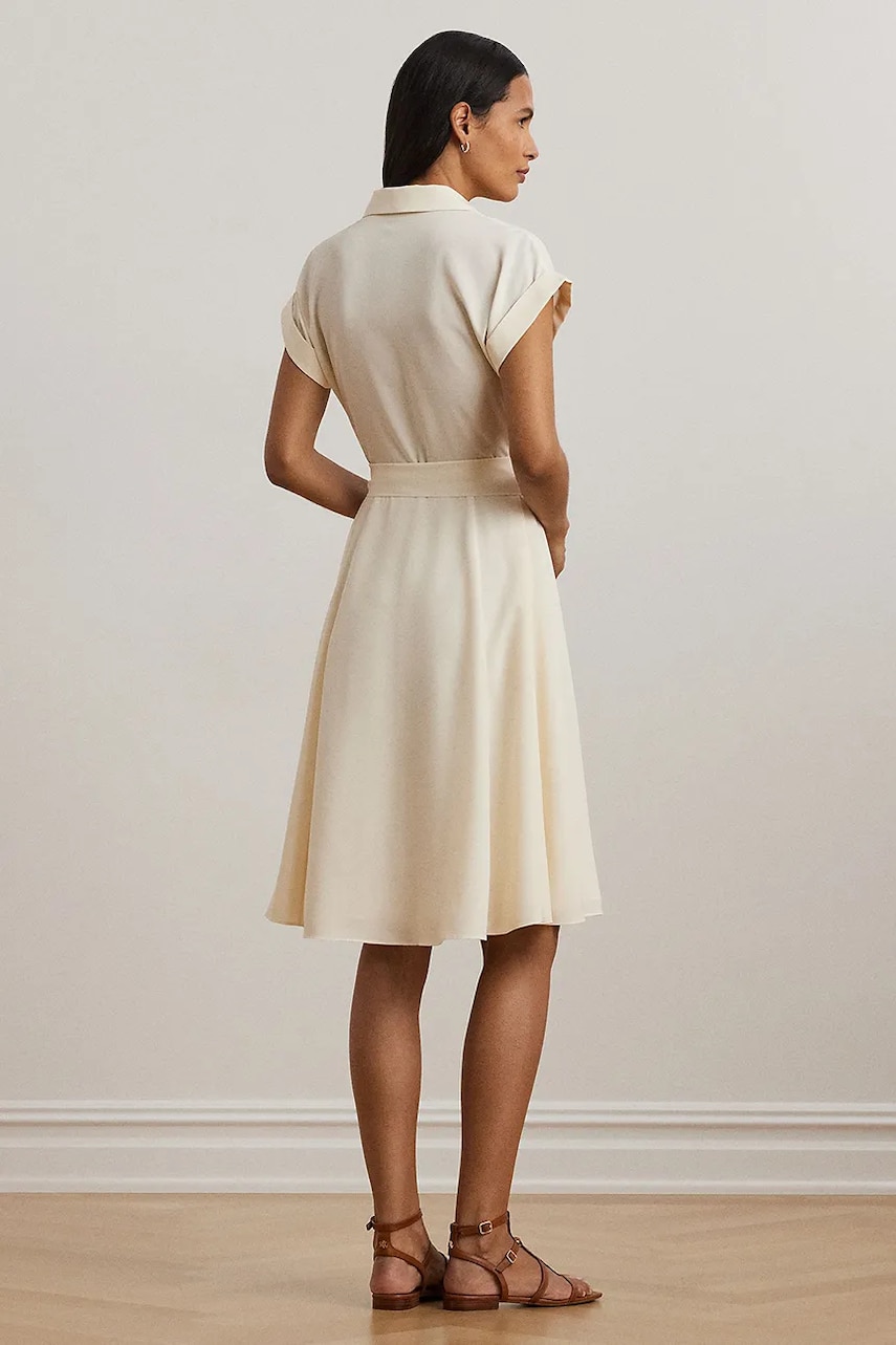 Платье Lauren Ralph Lauren цвет бежевый midi расклешённое 250963711 Платье Lauren Ralph Lauren цвет бежевый midi расклешённое 250963711