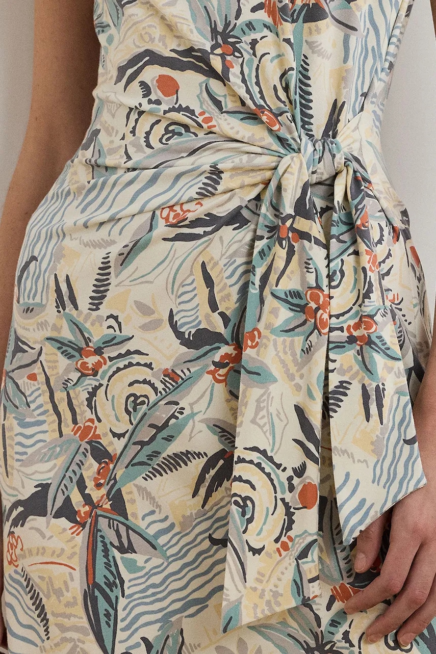 Сукня Lauren Ralph Lauren колір бежевий midi облягаюча 250964087