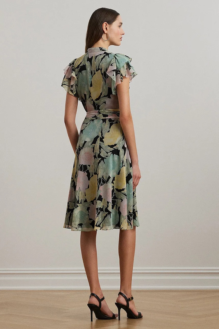 Платье Lauren Ralph Lauren цвет чёрный midi расклешённое 250975137 Платье Lauren Ralph Lauren цвет чёрный midi расклешённое 250975137