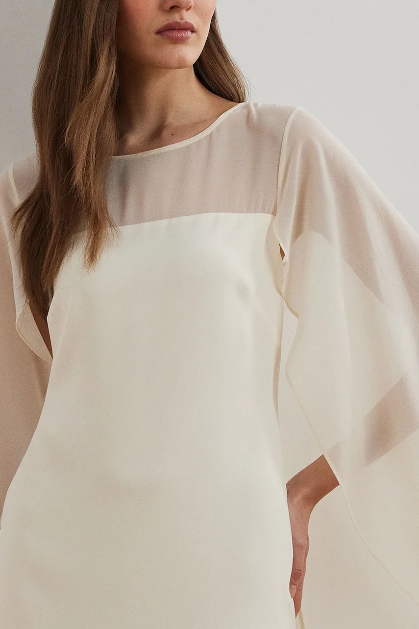 Сукня Lauren Ralph Lauren колір бежевий mini пряма 253963771