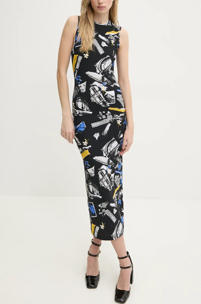 Платье Moschino Jeans цвет чёрный maxi облегающее 0471 3242 Платье Moschino Jeans цвет чёрный maxi облегающее 0471 3242