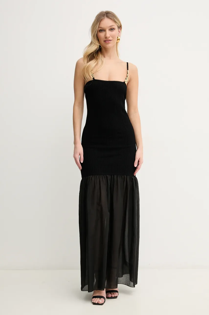 Simona Corsellini rochie culoarea negru, maxi, dreaptă, P25CPABO01