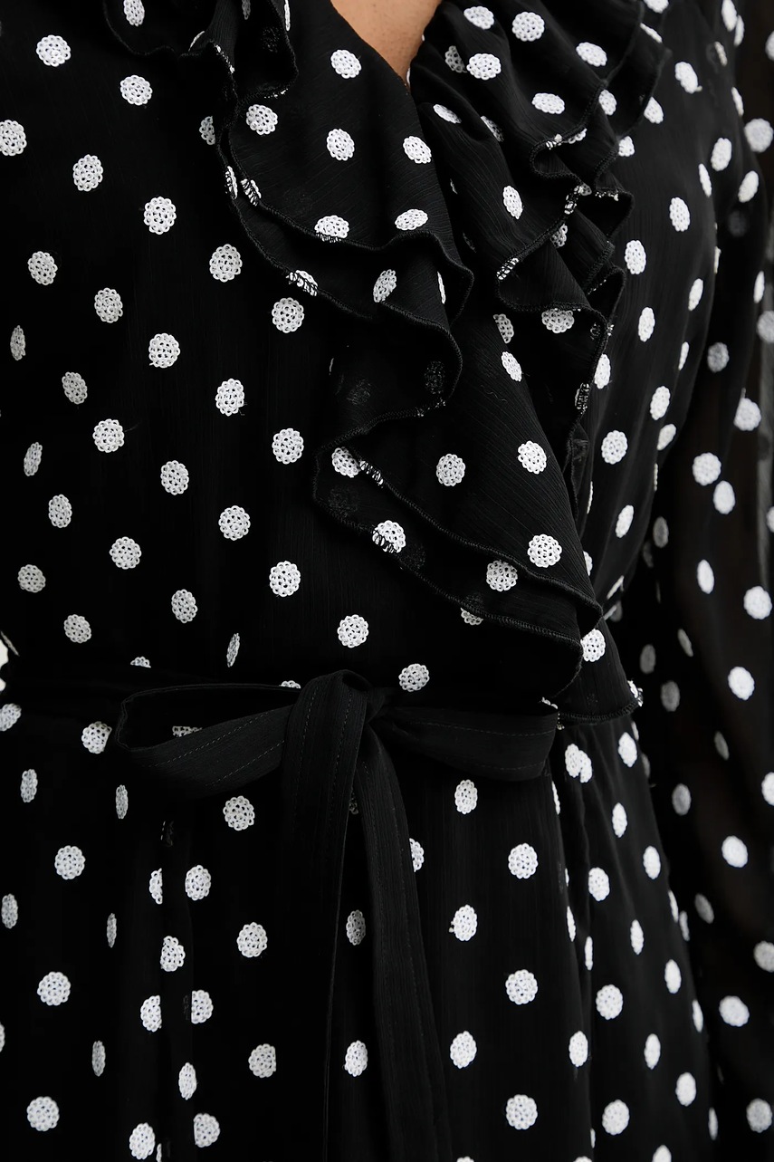 Сукня Rotate Chiffon Ruffle Mini колір чорний mini розкльошена 113258000