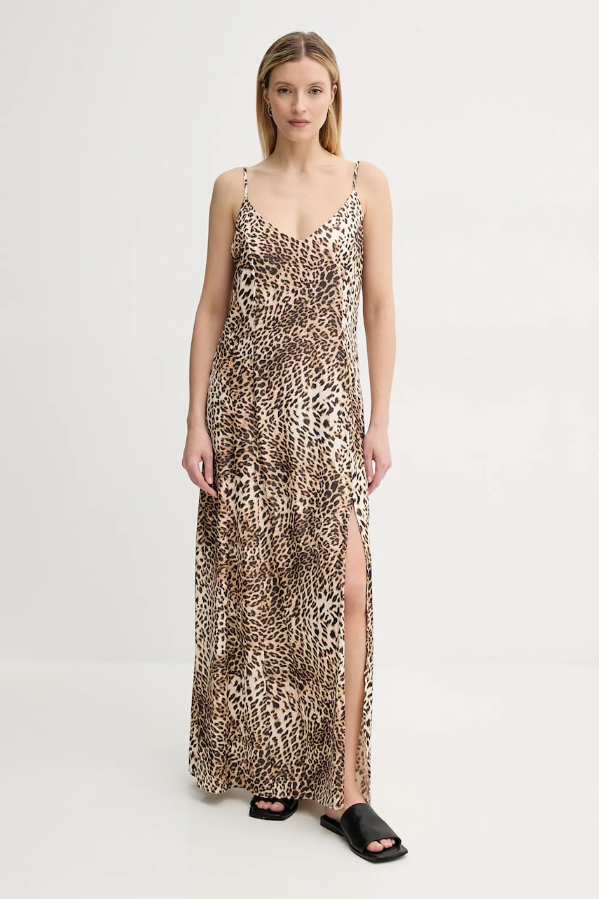Gestuz rochie culoarea bej, maxi, drept, 10909901 Gestuz rochie culoarea bej, maxi, drept, 10909901