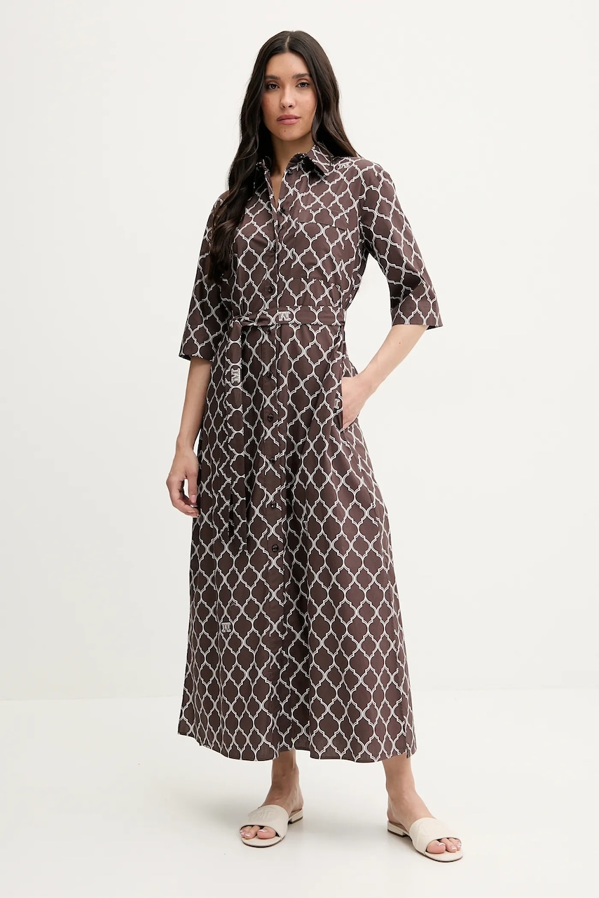 Хлопковое платье Max Mara Beachwear цвет коричневый 2516221049600 Хлопковое платье Max Mara Beachwear цвет коричневый 2516221049600