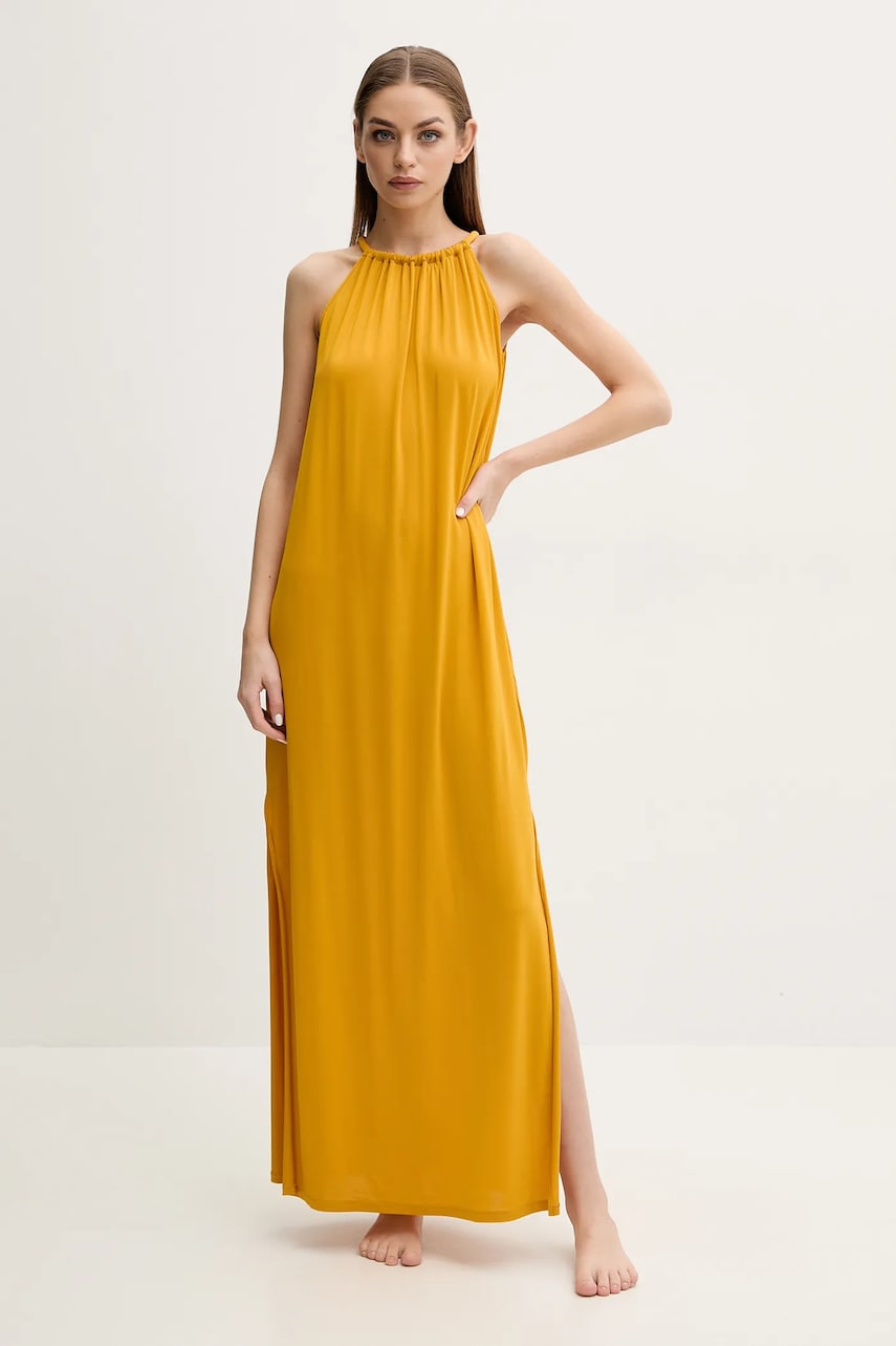 Max Mara Beachwear rochie de plaja culoarea galben, 2516621029600 Max Mara Beachwear rochie de plaja culoarea galben, 2516621029600