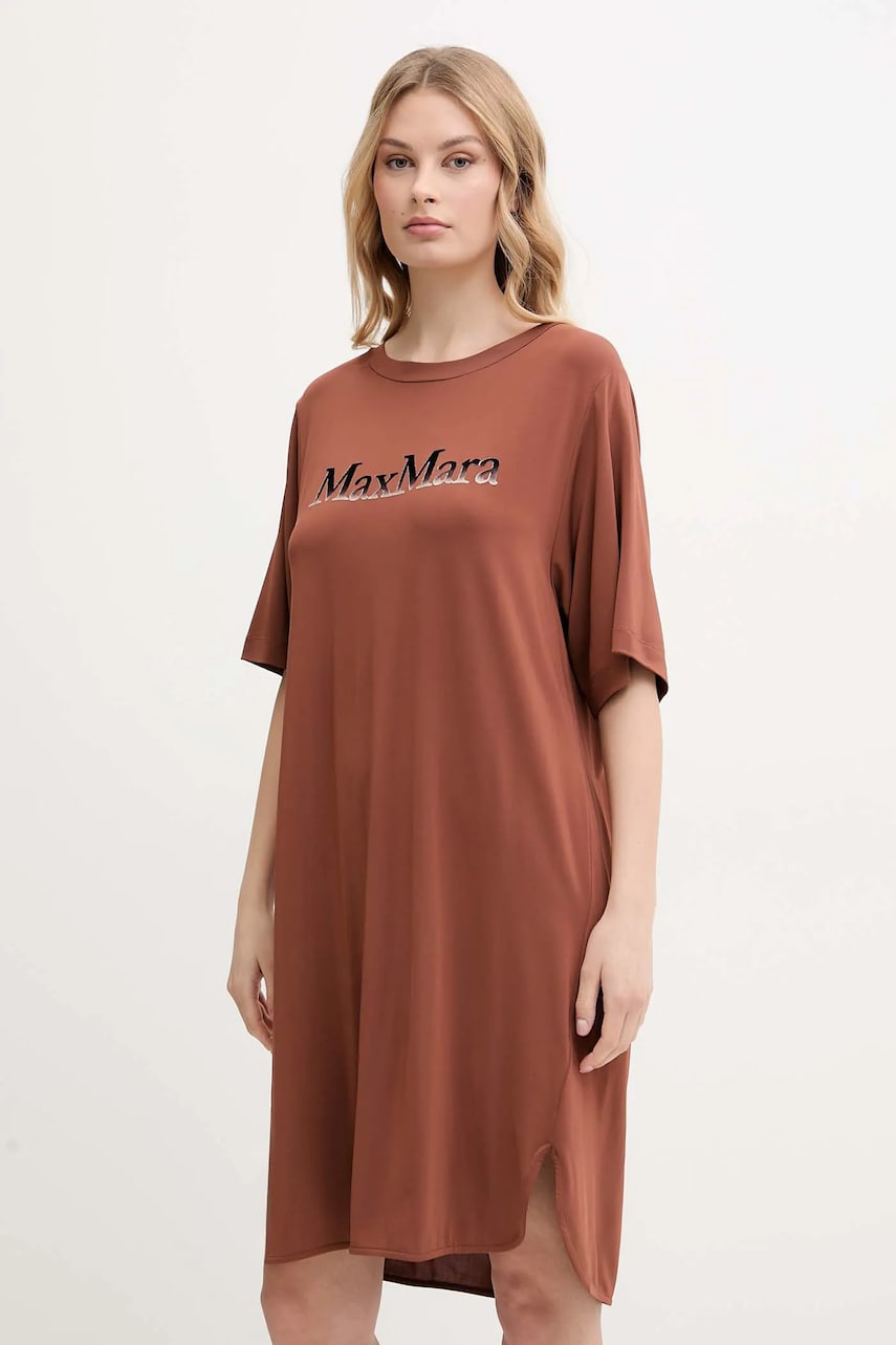 Max Mara Beachwear rochie de plajă culoarea maro, 2516621039600 Max Mara Beachwear rochie de plajă culoarea maro, 2516621039600