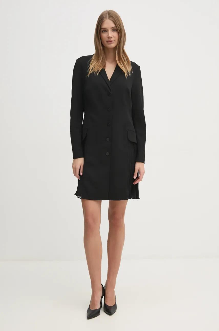 Dkny rochie culoarea negru, mini, dreaptă, DD4K1D67