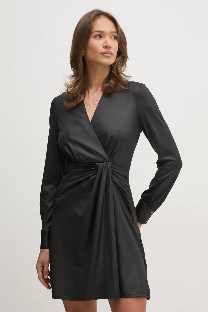 Dkny rochie culoarea negru, mini, evazată, DD4JL26A