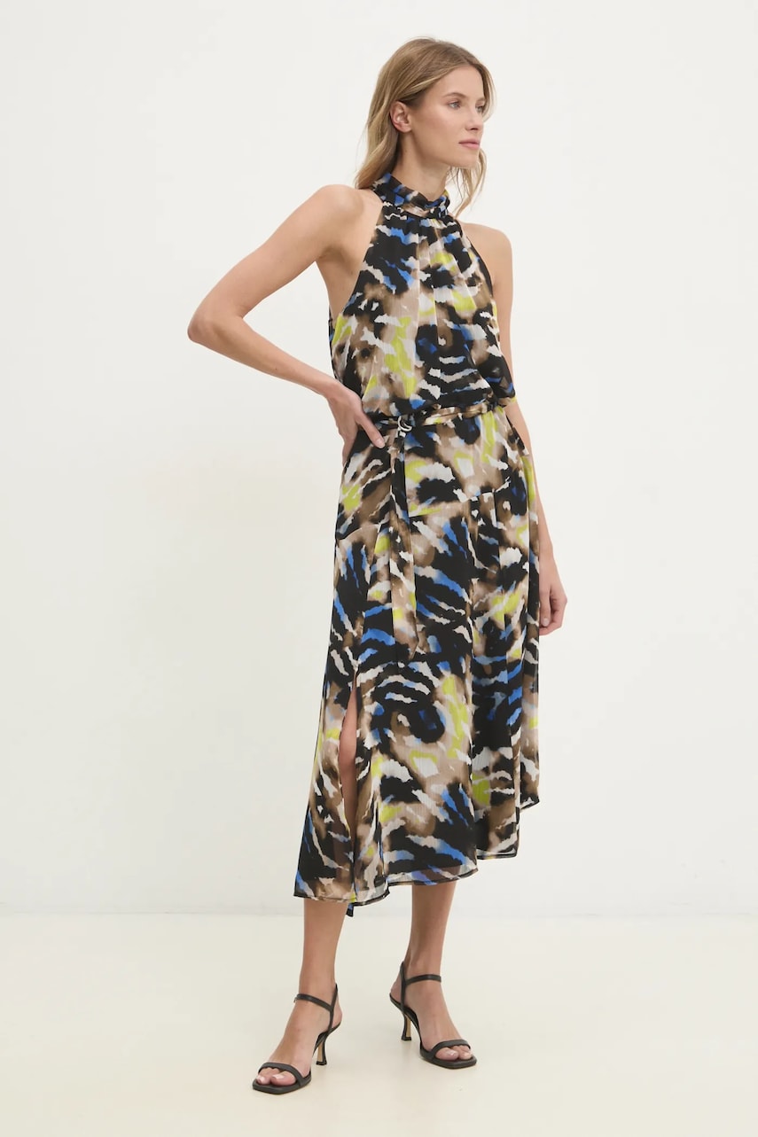 Сукня Dkny колір чорний midi розкльошена P4KBGZ62
